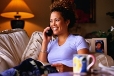 woman phone thumb